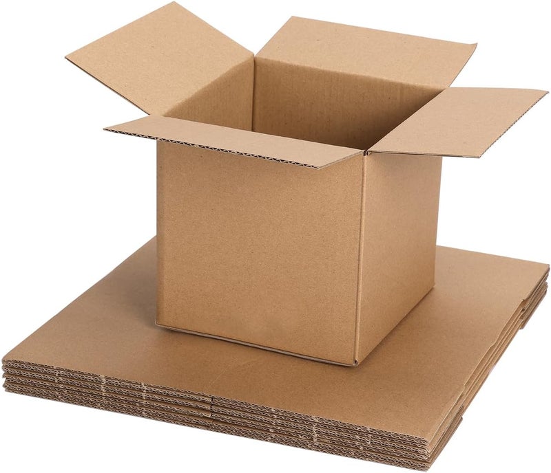 ZBEIVAN Shipping Boxes Mailers 5x5x5 inches Corrugated Cardboard Small Packing Kraft Moving Mailing Box, Pack of 6 - Image 1